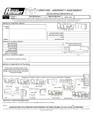 Amart Warranty  Form