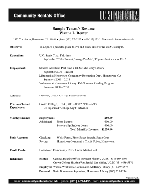  Rental Resume Template Download 2013