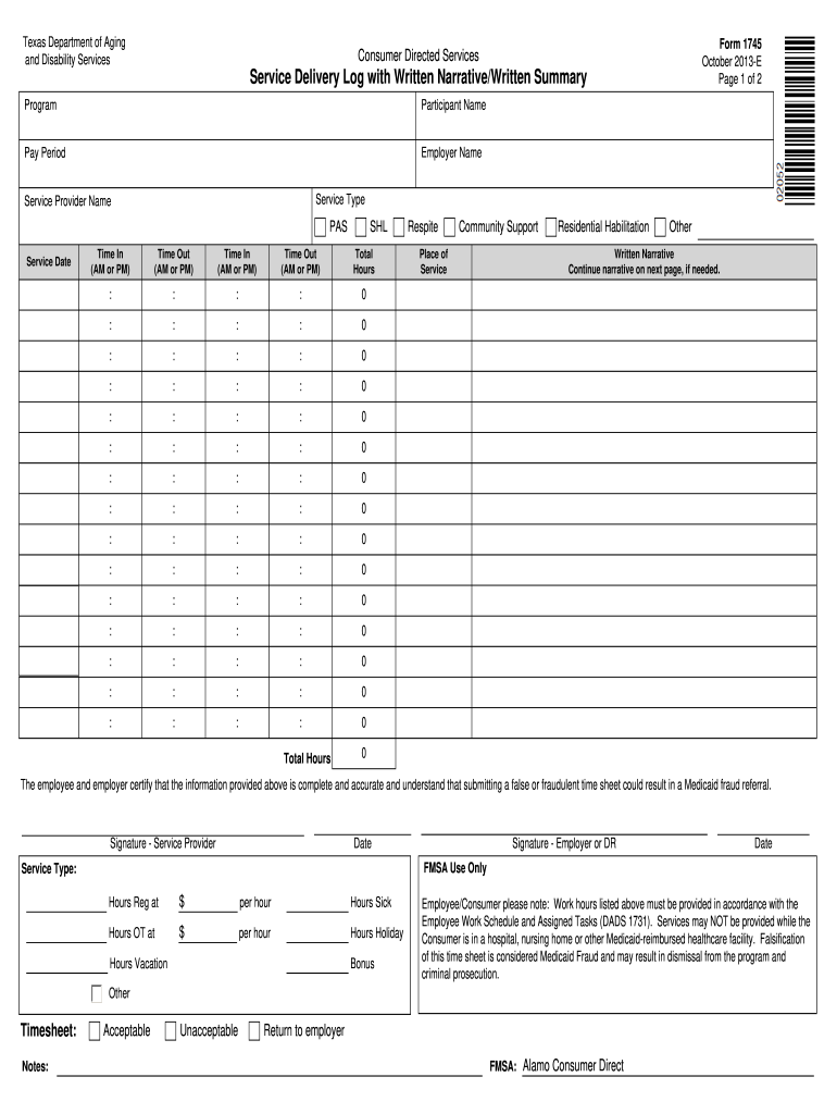  Dads Timesheet  Form 2013
