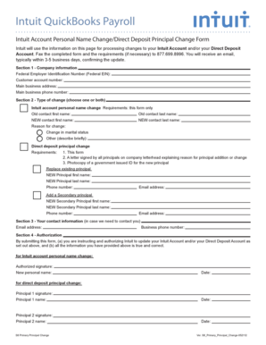 Primary Principal Change Form