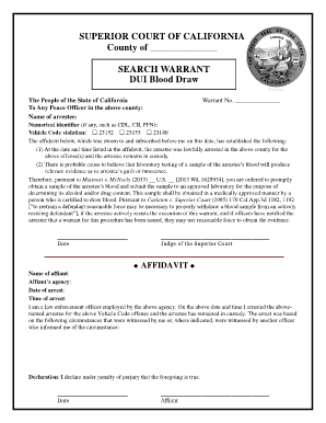 Blood Warrant  Form