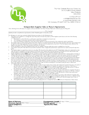 Sale or Return Agreement Template  Form