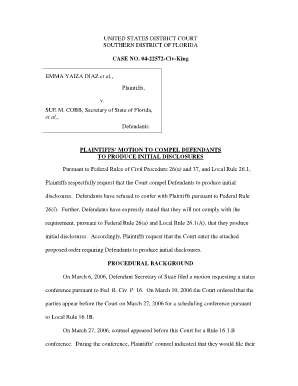 Initial Disclosures Michigan Sample  Form