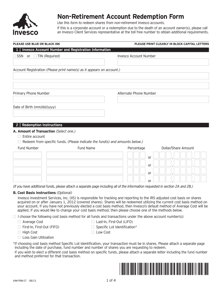 Invesco Withdrawal Online  Form