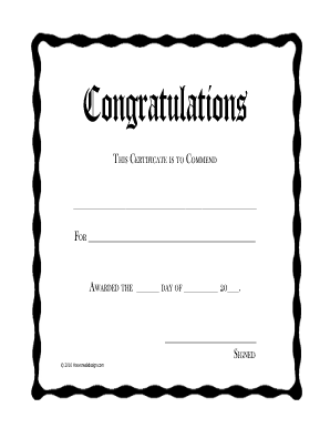 Congratulations Form