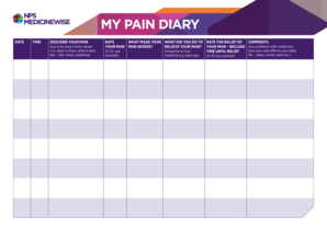 Pain Diary Printable  Form