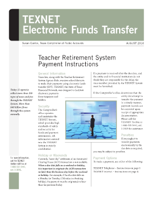 Texnet Electronic Funds Transfer Form Teacher Retirement System