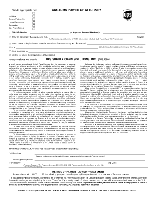Ups Power of Attorney Example  Form