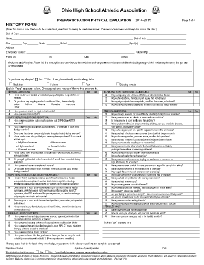 Ohsaa Physical Form