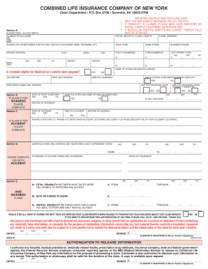 If You Are Filing for the Medical Expense Benefit Only under Your Accident Policy, a Claim Form May Not Be Needed If