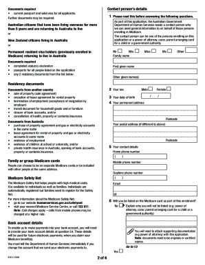 Medicare Enrolment Application Department of Human Services Humanservices Gov  Form
