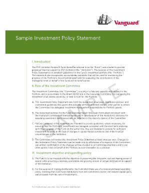 Vanguard Sample Investment Policy Statement  Form