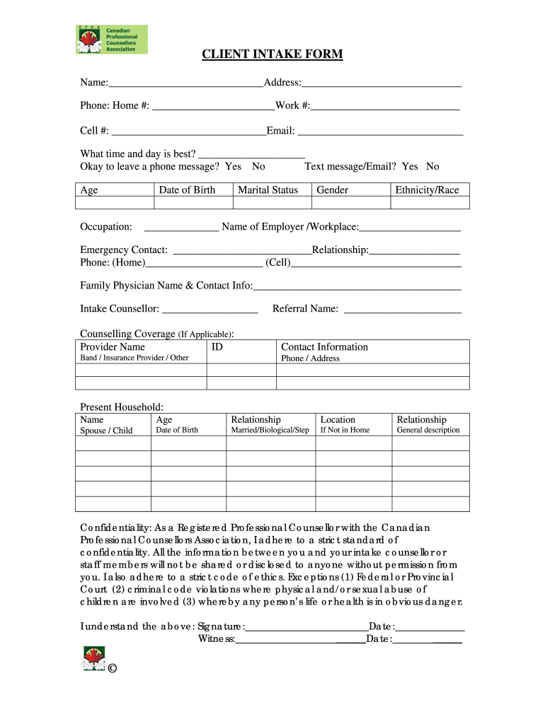 Short Intake Form