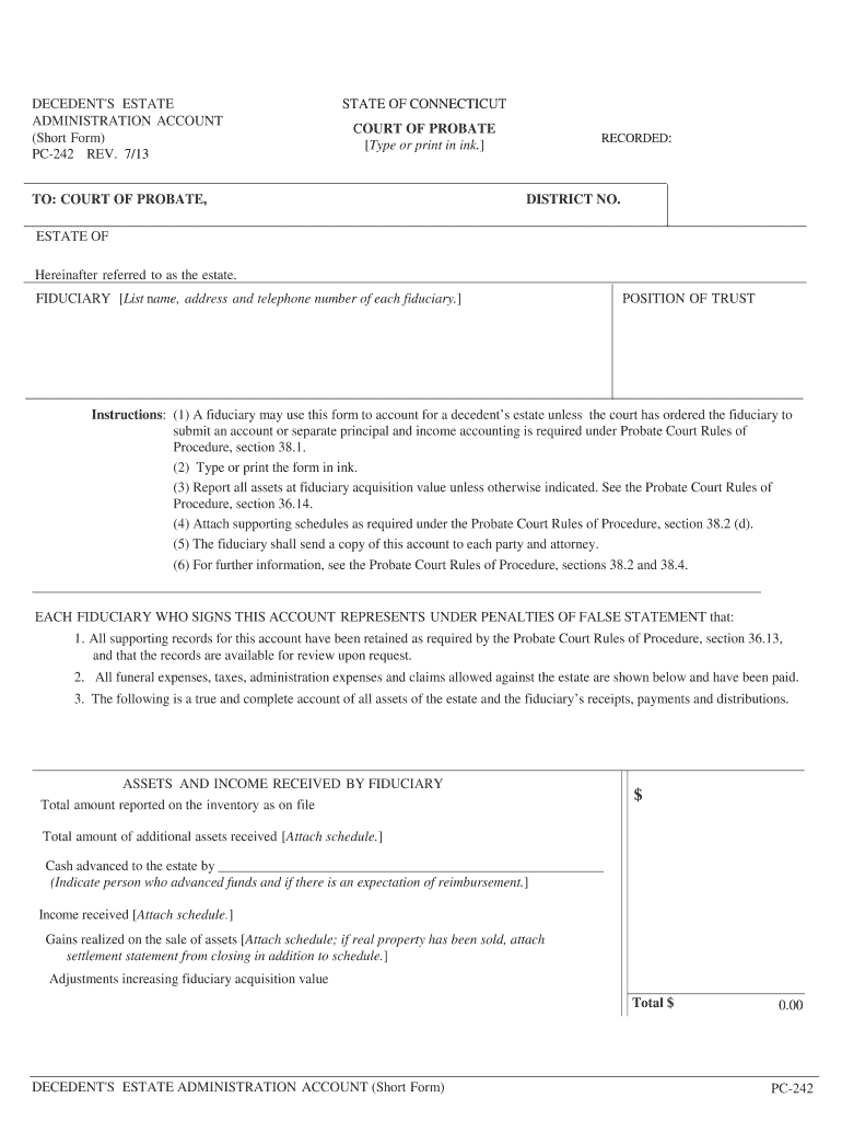  Instructions for Form Pc 242 Ct 2013