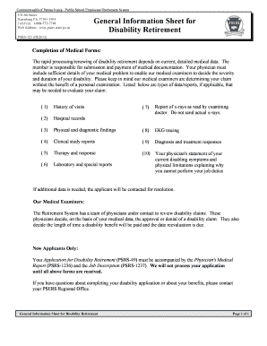 Pennsylvania Sheet Disability  Form