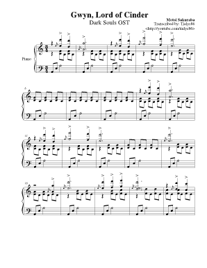 Gwyn Lord of Cinder Sheet Music Form