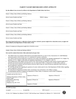 Education Affidavit  Form