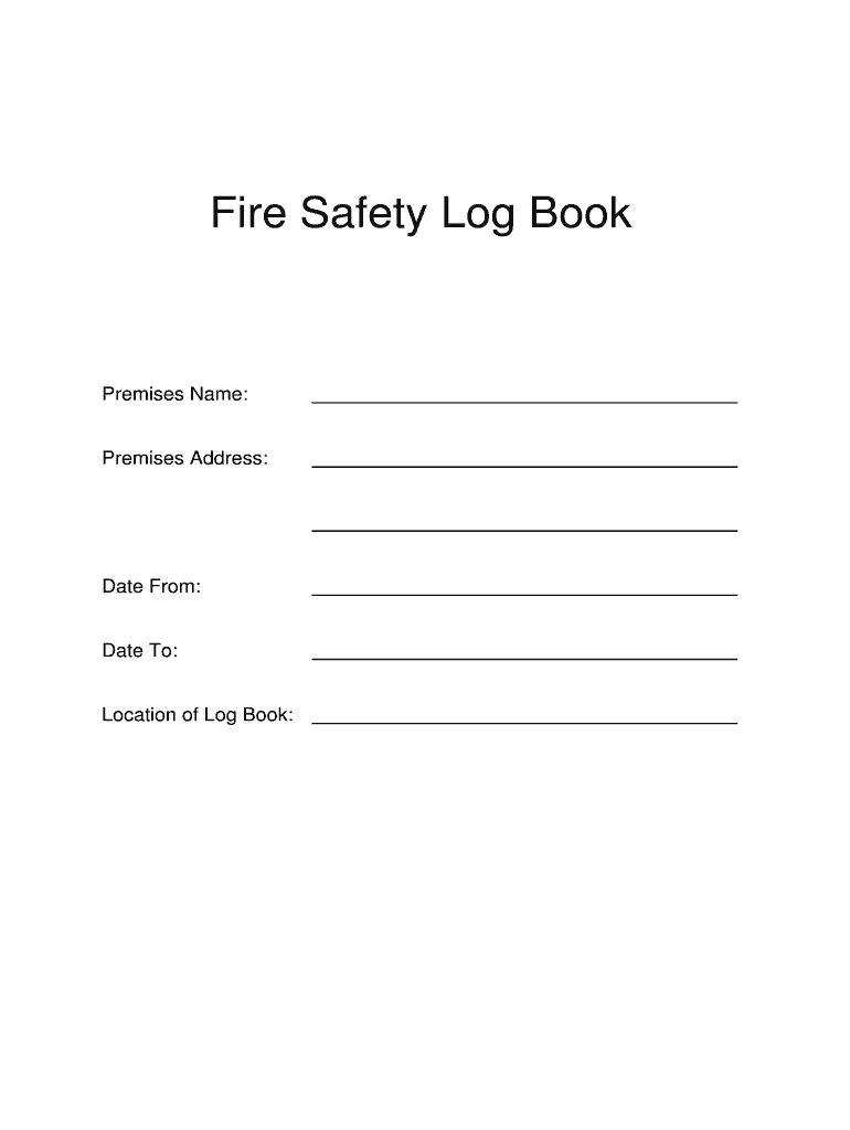 Fire Safety Log Book  Form