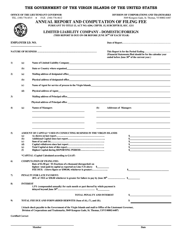 Get and Sign Usvi Annual Report  Form