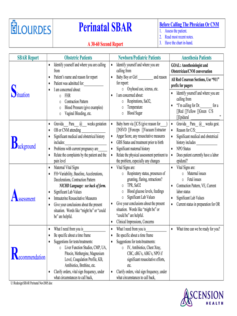 Sbar Tool Template