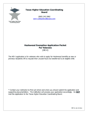 Hazlewood Exemption Application Form