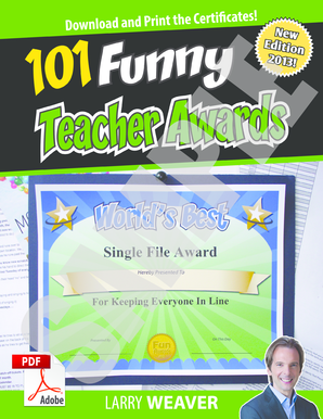 101 Funny Teacher Awards  Form