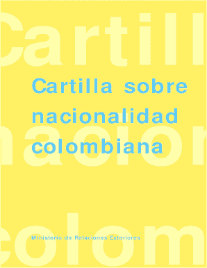 Cartilla De Nacionalidad Colombiana  Form