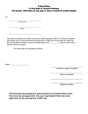 wisconsin five day form fill out and sign printable pdf template signnow