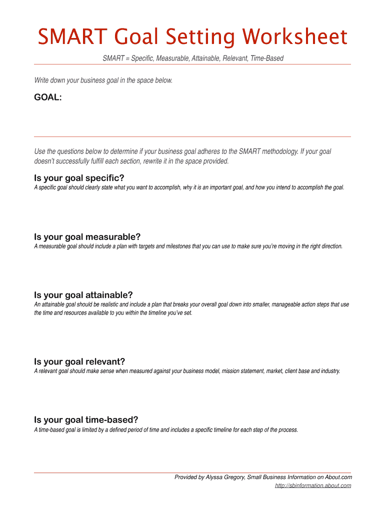 Smart Goals Template Fillable PDF  Form