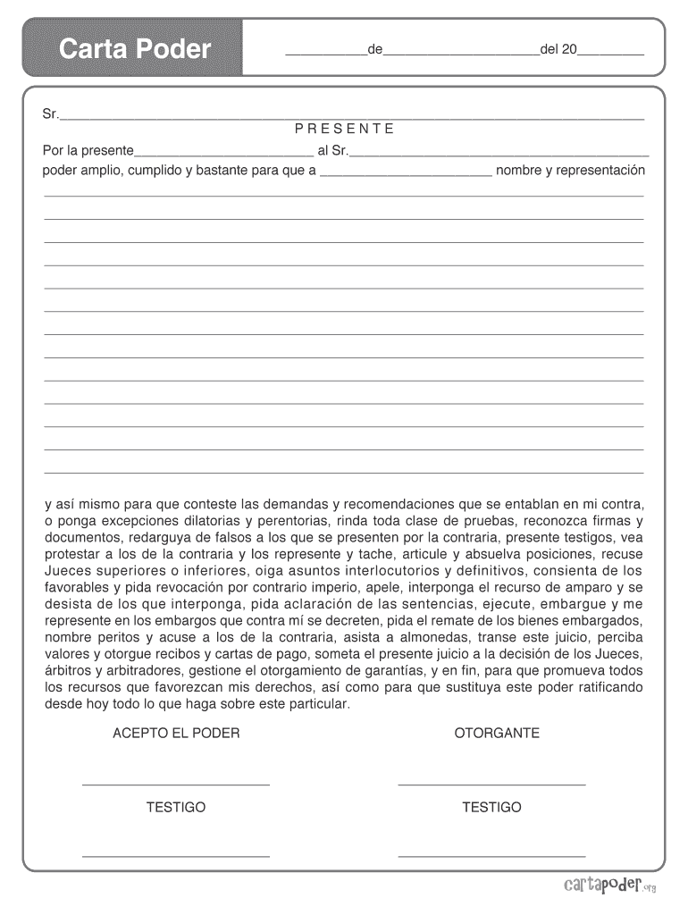 Carta Poder Simple  Form