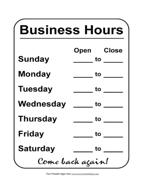 Office Hours Template Fill Out And Sign Printable Pdf Template Signnow