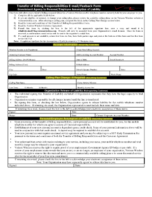 Transfer of Billing Responsibilities E MailFaxback Form Cmich