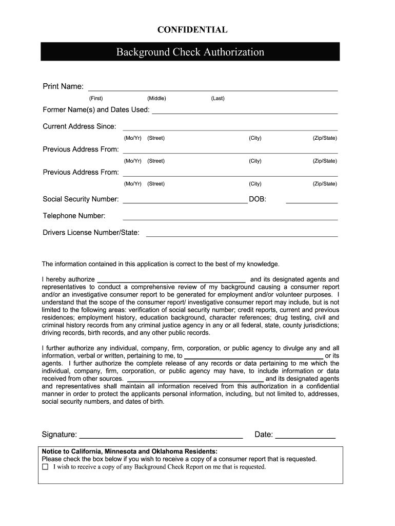 Background Consent Form Ga