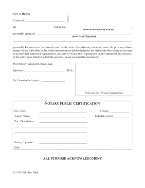 Notary Insert  Form