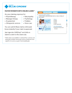 Health Claim Form Pacific Blue Cross