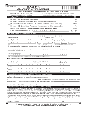 Driving Record Filler Form