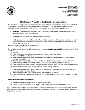 Mcso Health Care Provider Form