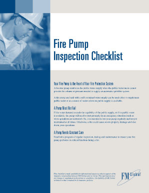 Fire Pump Checklist  Form