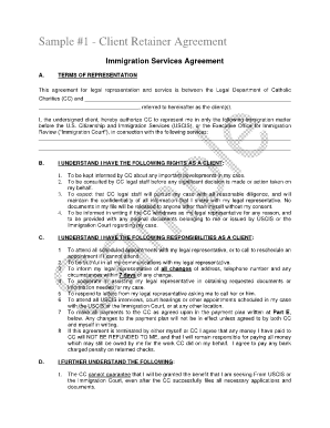 Immigration Retainer Agreement  Form