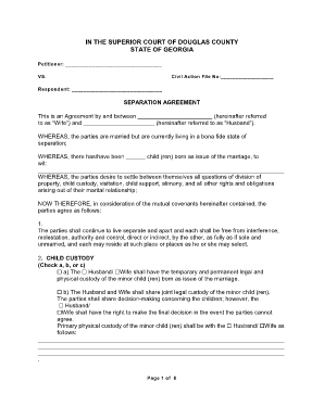 Divorce Agreement  Form