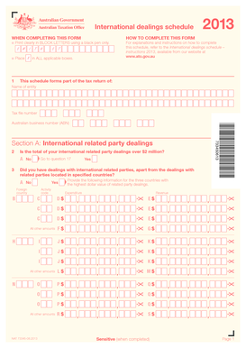  International Dealings Schedule 2013