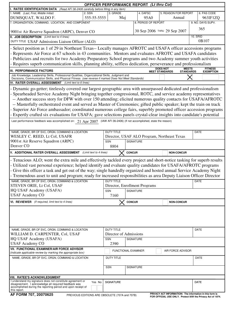 Air Force Opr Example  Form