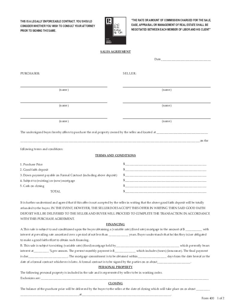 Mls Sales Agreement  Form