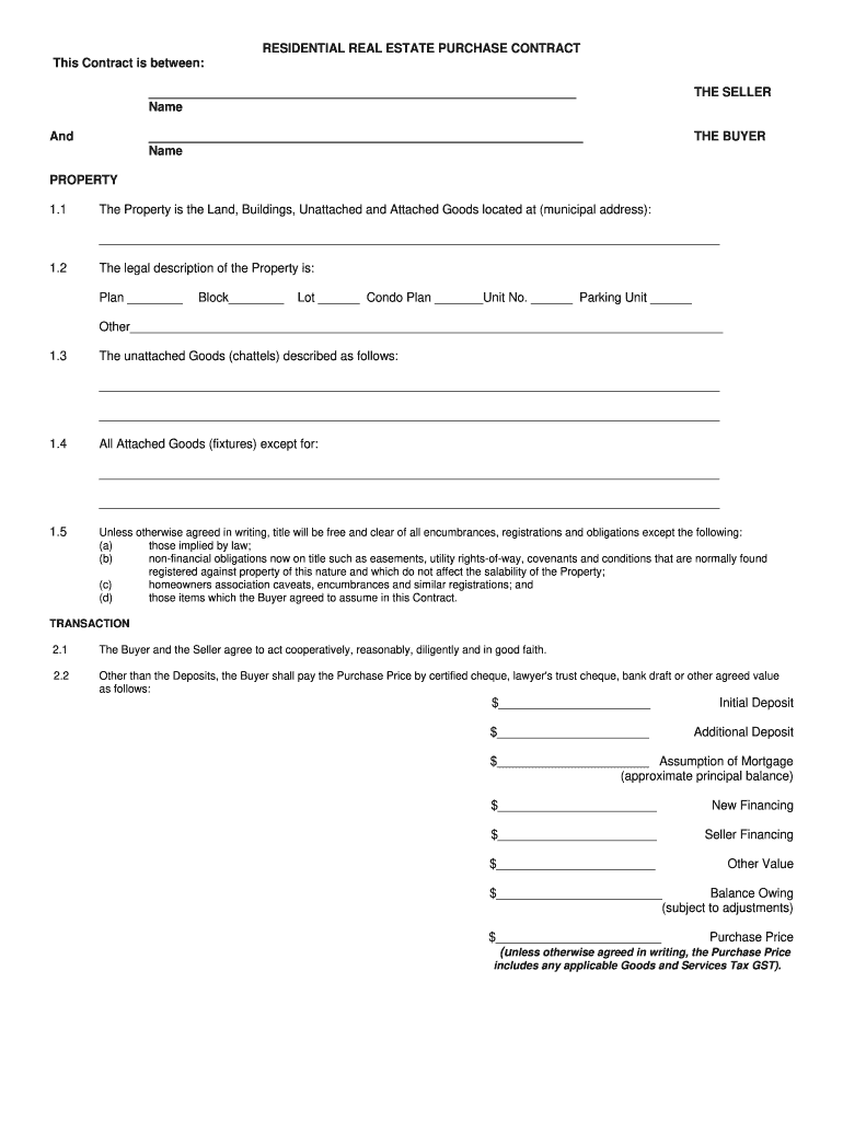 Offer to Purchase Form