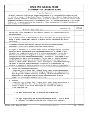 Opnav 5350 1  Form