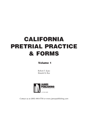 California Pretrial Practice and Forms