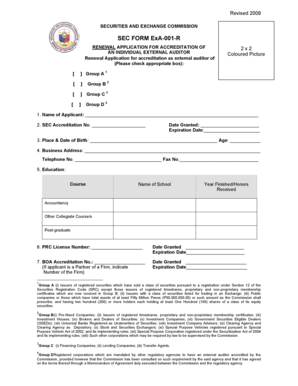 SEC FORM ExA 001 R Securities and Exchange Commission Sec Gov