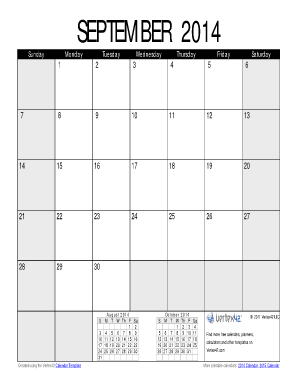 Vertex Printable Calendar  Form