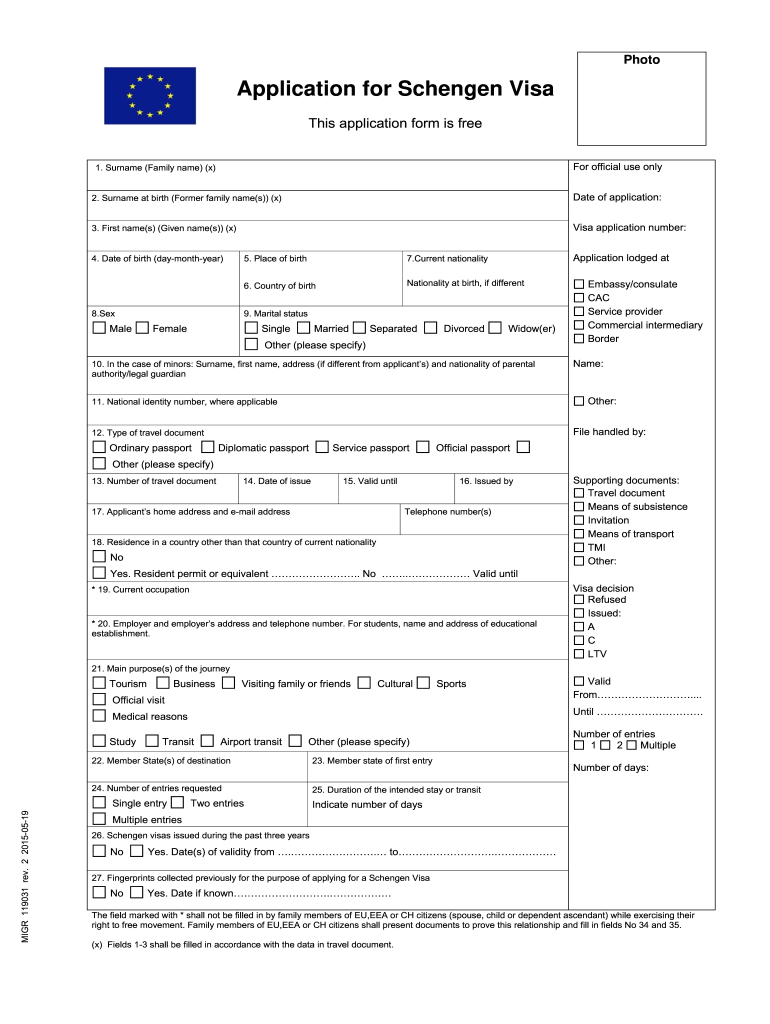  Schengen Visa Form PDF 2008