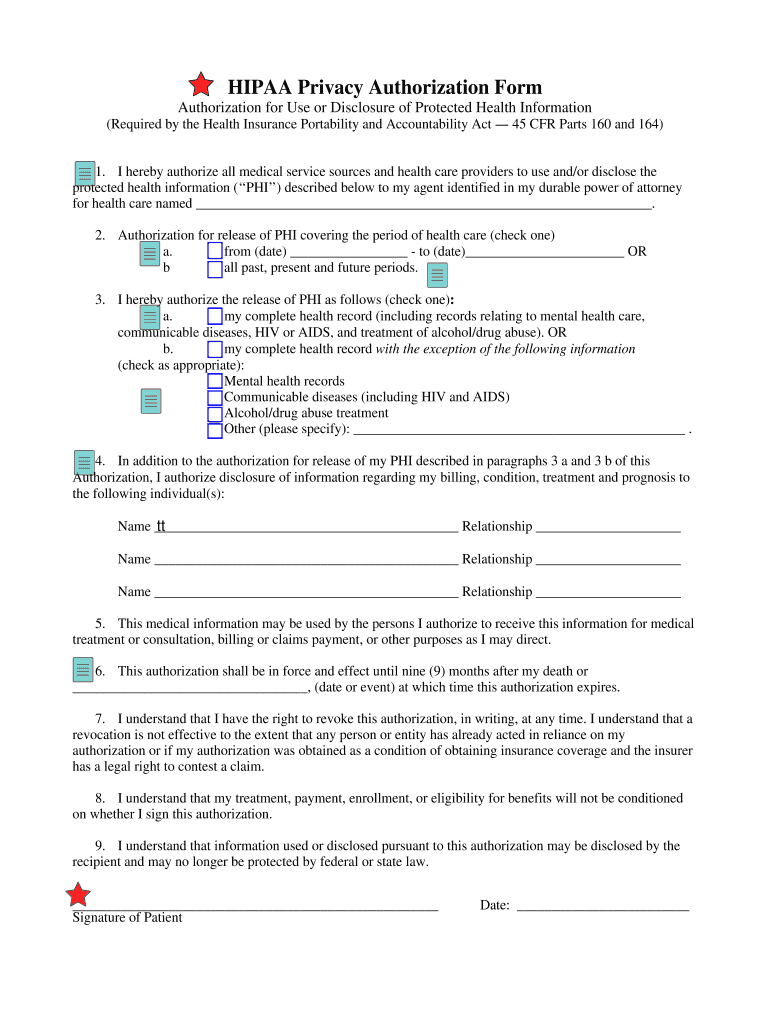 Printable HIPAA Forms